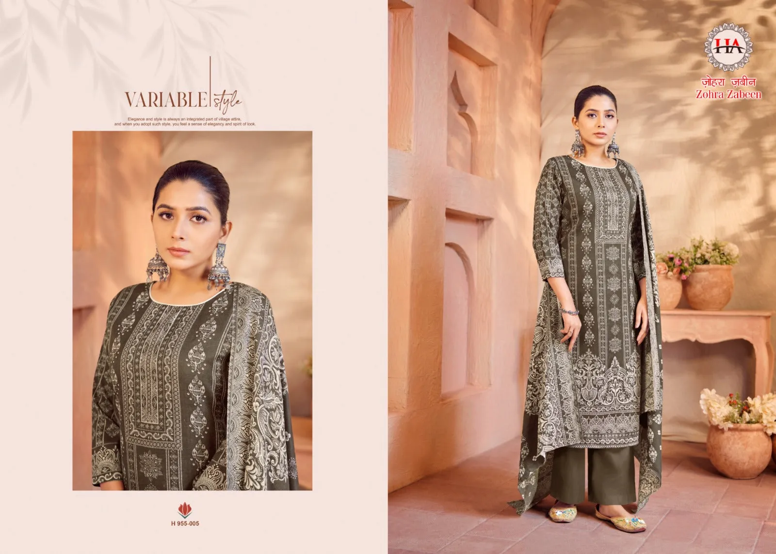 Zohra Zabeen Pure Pashmina Spun Digital Print Suit (395x08)